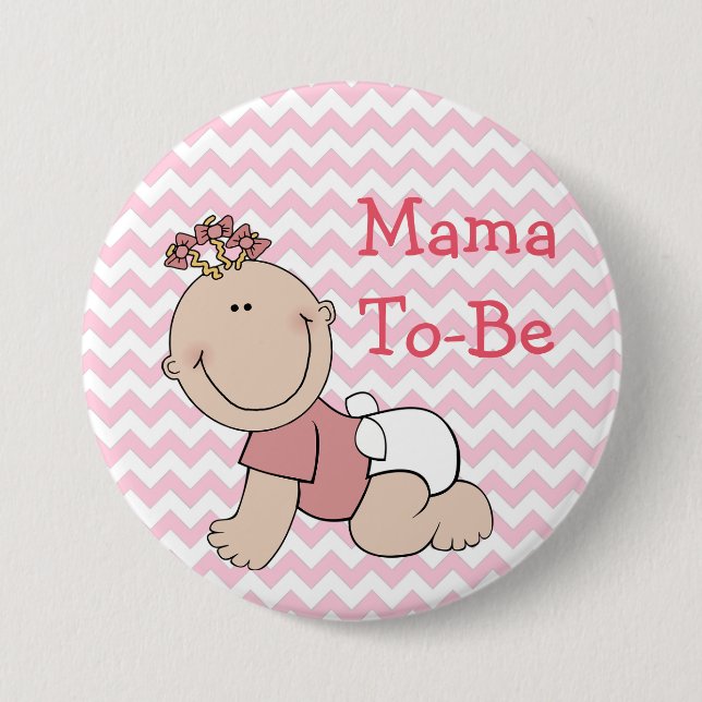 "It's a Girl" Baby Shower Button (Vorderseite)