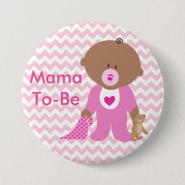 "It's a Girl" Baby Shower Button (Vorderseite)