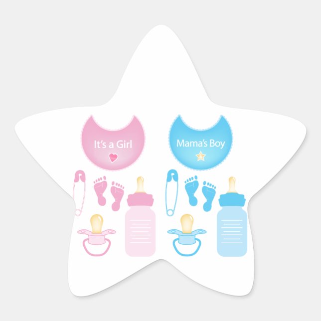 its a girl boy  Stern-Aufkleber (Vorderseite)