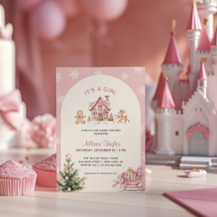 It's A Girl Pink Girl Babyparty Einladung