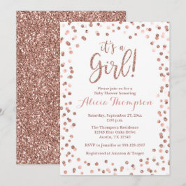 It's a Girl Rose Gold Baby Shower Invitation Einladung