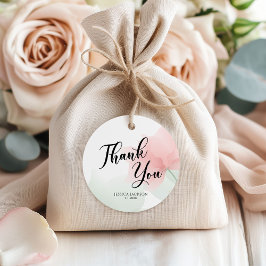 It's a Girl Soft Blush Pink Flowers Thank You Geschenkanhänger