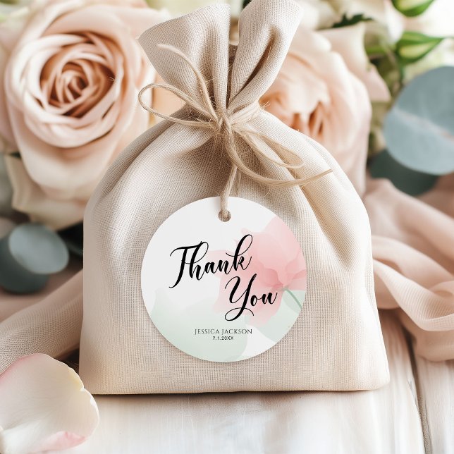 It's a Girl Soft Blush Pink Flowers Thank You Geschenkanhänger (Von Creator hochgeladen)