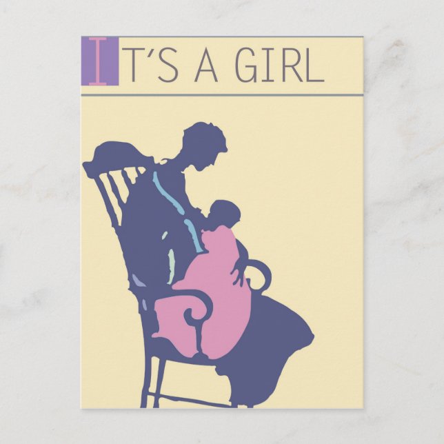 <It's a Girl>von Steve Collier Ankündigungspostkarte (Vorderseite)