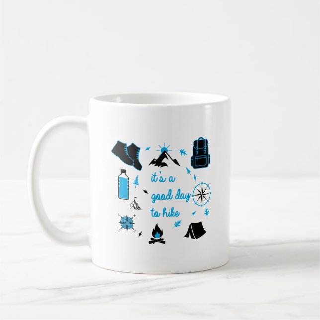 It's a good day to hike graphic kaffeetasse (Links)
