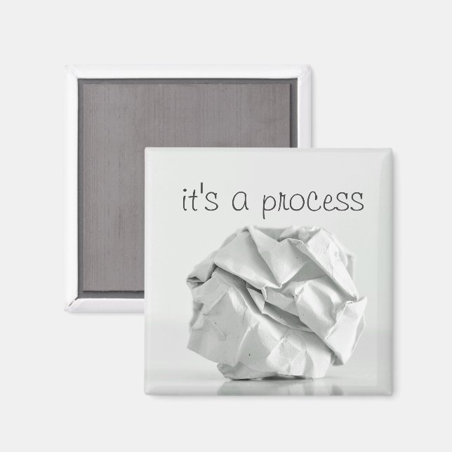 "It's a Process" geworfenes Papier Ball Magnet (Vorderseite/Rückseite)