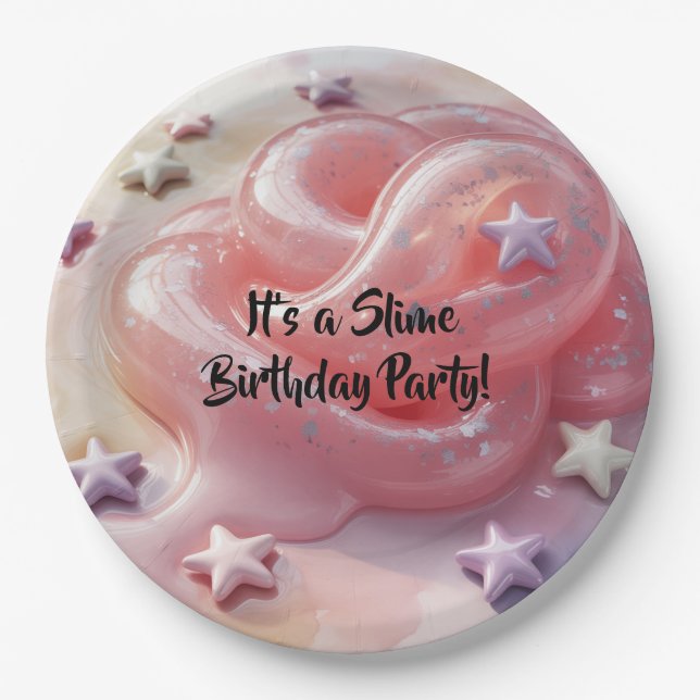 It's a Slime Birthday Party For Girl’s Pappteller (Vorderseite)