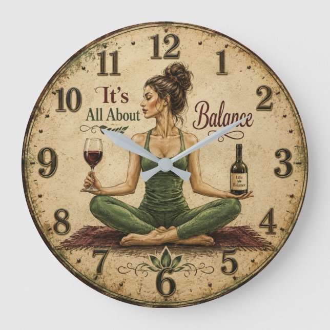 It's All About Balance  Große Wanduhr (Vorderseite)