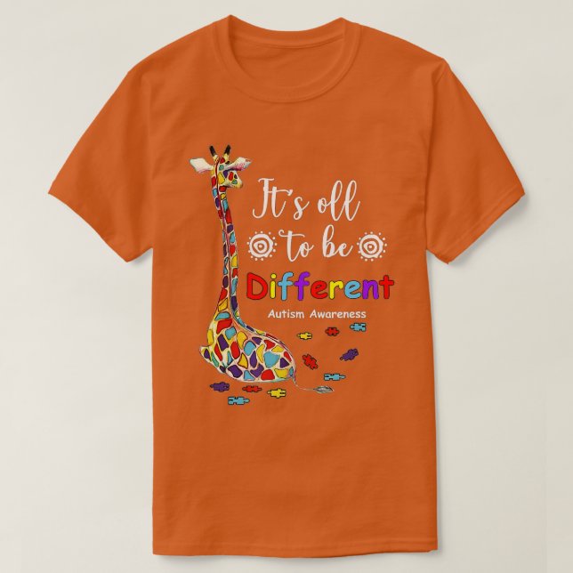 Its All To Be Different Autism Awareness, giraffe  T-Shirt (Design vorne)