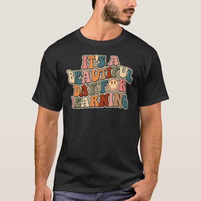 It's Beautiful Day For Learning Retro Teacher Stud T-Shirt (Vorderseite)