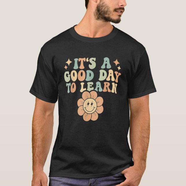 It's Beautiful Day For Learning Retro Teacher Stud T-Shirt (Vorderseite)