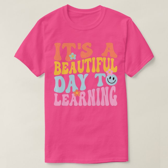 It's Beautiful Day For Learning Retro Teacher Stud T-Shirt (Design vorne)