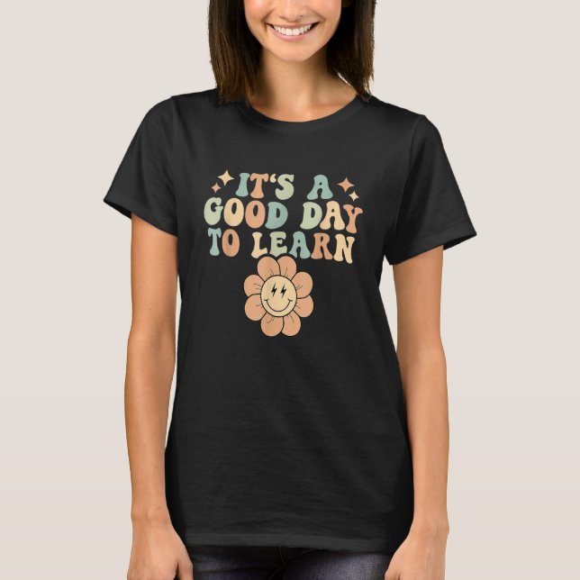 It's Beautiful Day For Learning Retro Teacher Stud T-Shirt (Vorderseite)