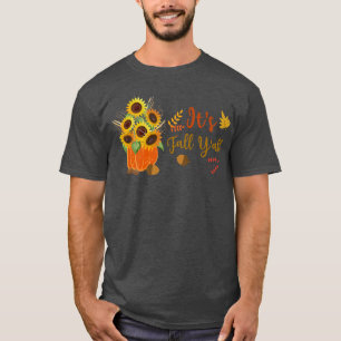 Its Fall Yall Cute Sunflowers Pumpkin Autumn Fall T-Shirt