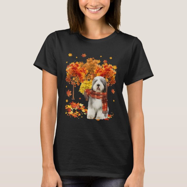 It's Fall Y'all Old English Sheepdog Autumn Tree F T-Shirt (Vorderseite)