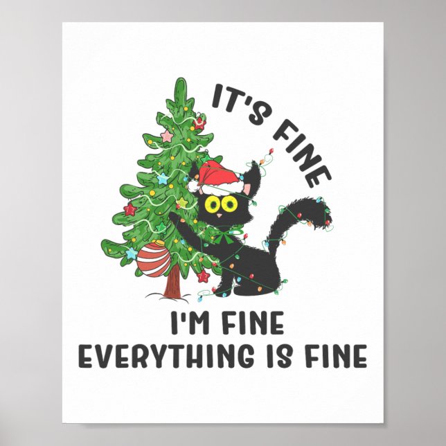 It's Fine Im Fine Everything Is Fine Elf Xmas Matc Poster (Vorne)
