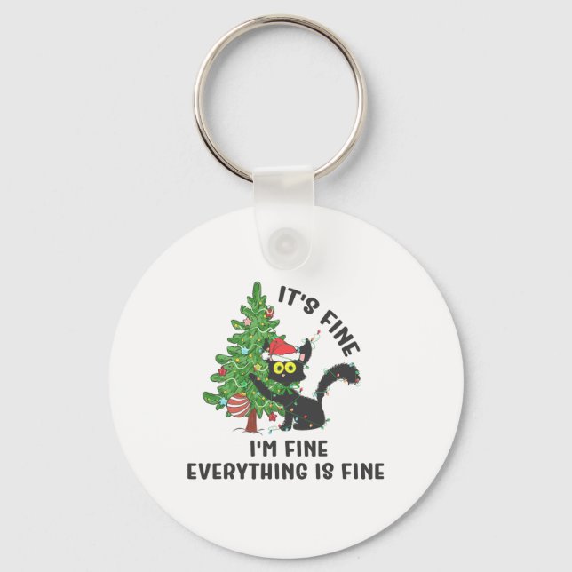 It's Fine Im Fine Everything Is Fine Elf Xmas Matc Schlüsselanhänger (Vorderseite)