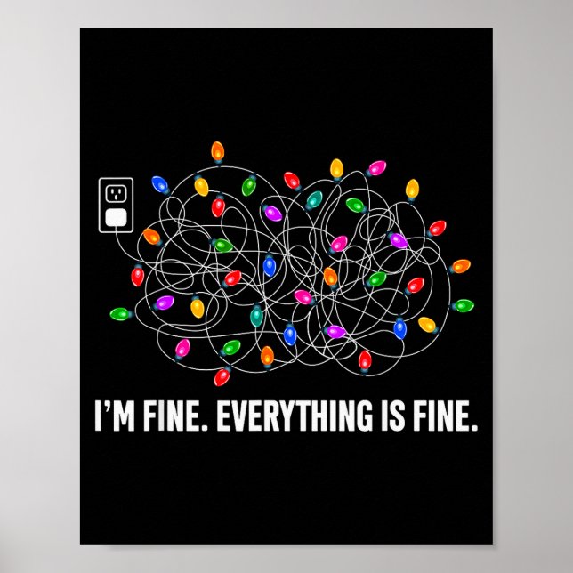 It's Fine I'm Fine Everything Is Fine Funny Christ Poster (Vorne)