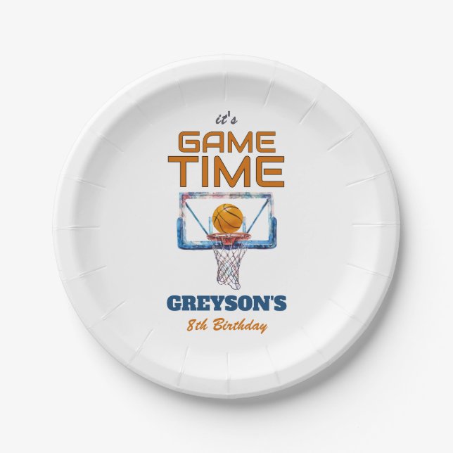 It's Game Time Any Age Birthday Pappteller (Vorderseite)