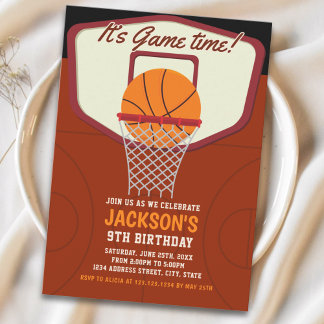 It's Game time! Basketball theme Birthday Kids Einladung