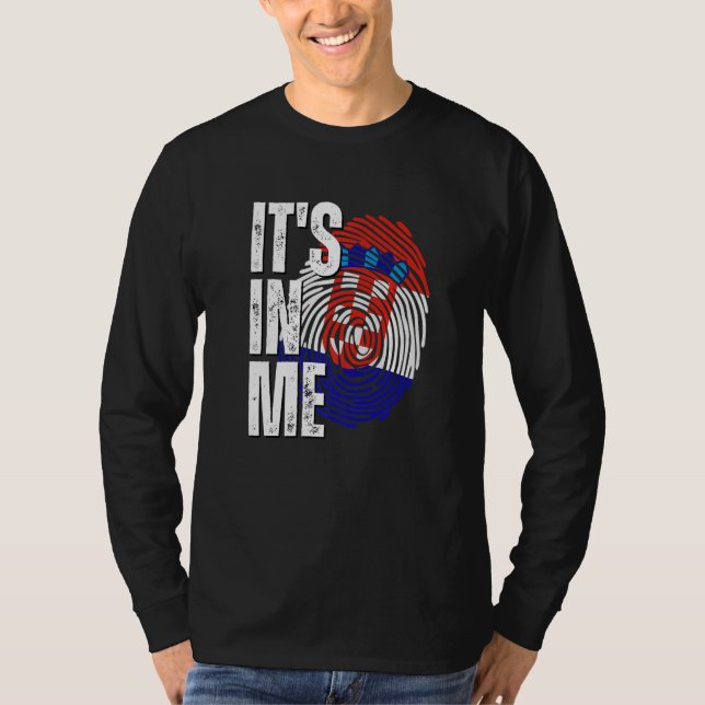 It's In Me Croatia Flag Fingerprint Croatian Herit T-Shirt (Vorderseite)