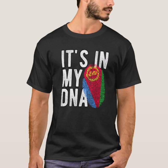 it's in my DNA Eritrea flag Fingerprint T-Shirt (Vorderseite)