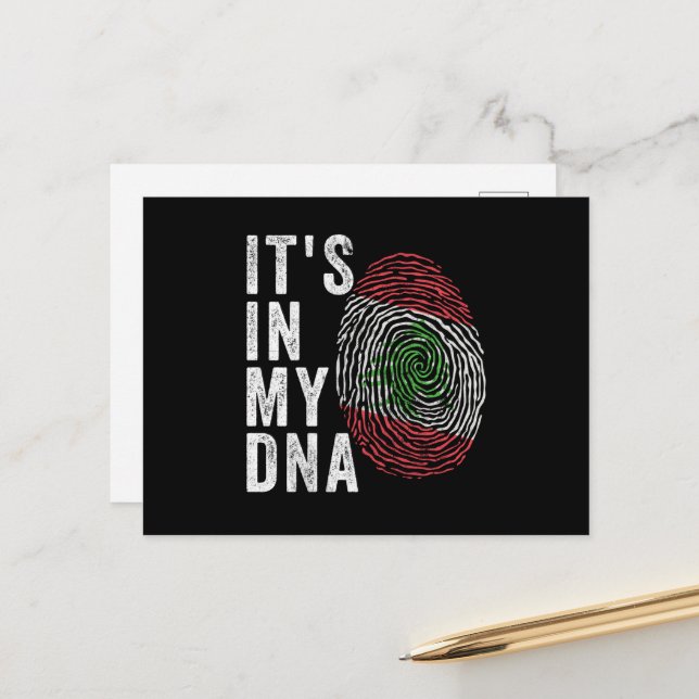It's In My DNA - Lebanon Flag Postkarte (Vorderseite/Rückseite Beispiel)