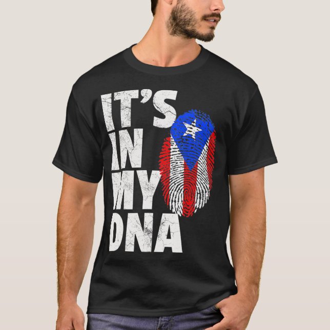 ITS IN MY DNA Puerto Rico Rican Flag T Shirt Men (Vorderseite)
