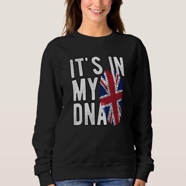 It's In My DNA Union Jack Fingerprint British Isle Sweatshirt (Vorderseite)
