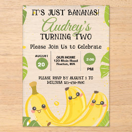 It's Just Bananas Any Age Birthday Party Acryleinladungen