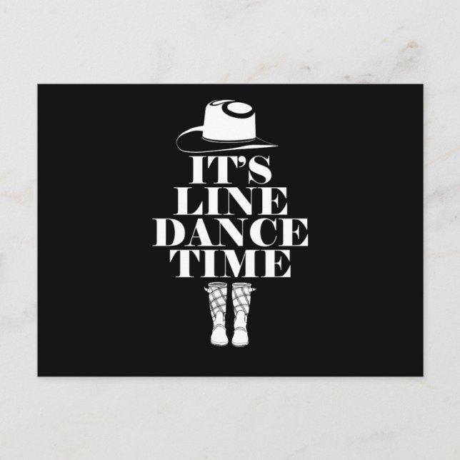 Its Line Dance Time Line Dancing Music Boots Gift Postkarte (Vorderseite)