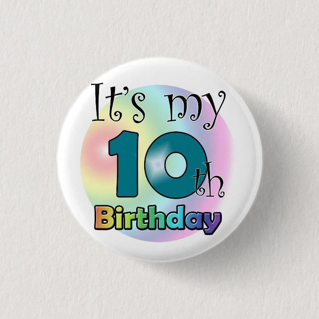 It's my 10th Birthday (blue) Button (Vorderseite)
