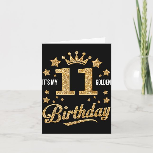 It's My 11th Golden Birthday 11 Year Old Bday Groo Karte (Vorderseite)