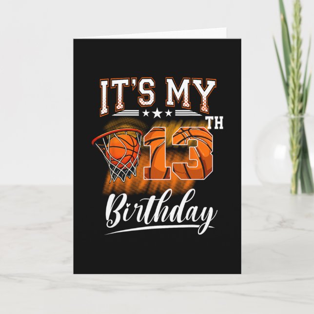 It's My 13th Birthday Sketll Theme 13 Years Old Bi Karte (Vorderseite)