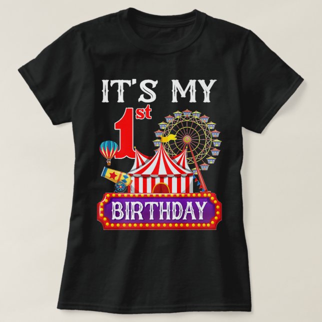 It's My 1st Birthday Ringmaster Circus Theme Carni T-Shirt (Design vorne)