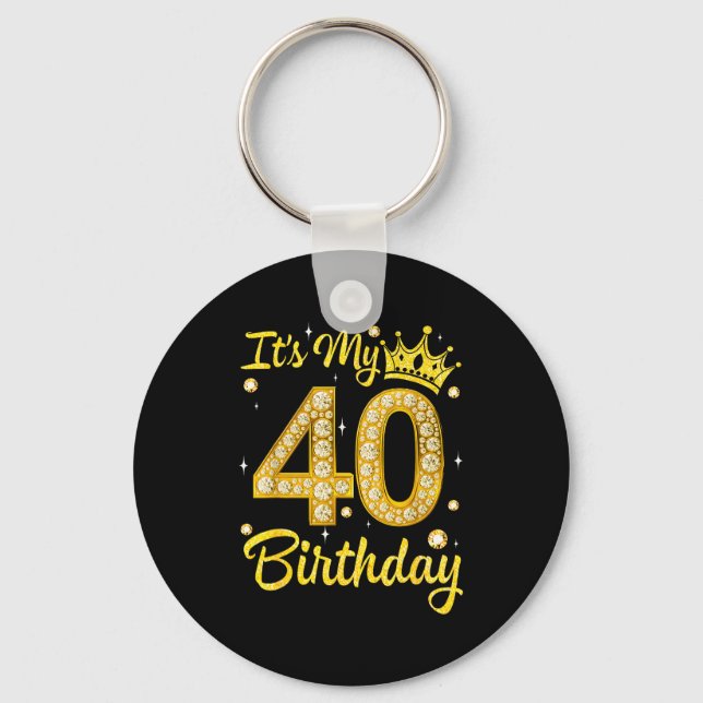 It's My 40th Birthday Women Queen Diamond Crown  Schlüsselanhänger (Vorderseite)