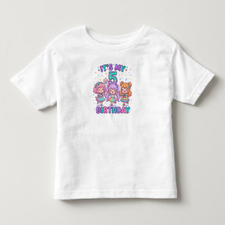 It's My 5th Birthday Cute Kawaii Girls Party  Kleinkind T-shirt