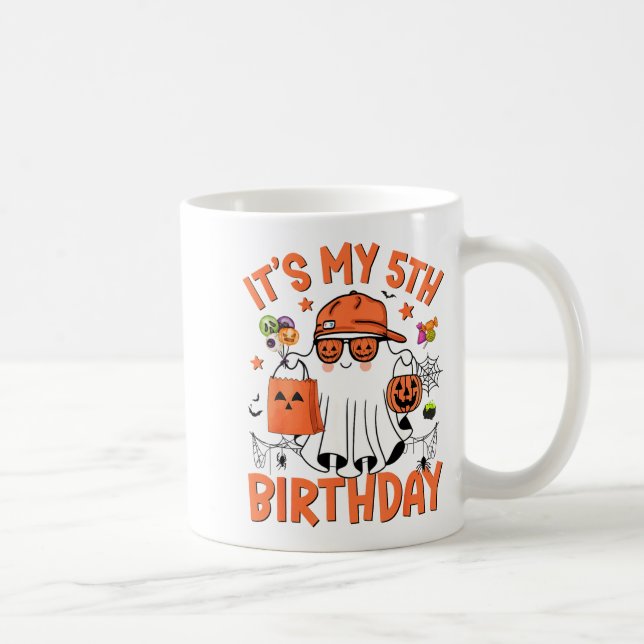 Its My 5th Birthday Funny Halloween Boo Ghost 5th  Kaffeetasse (Rechts)