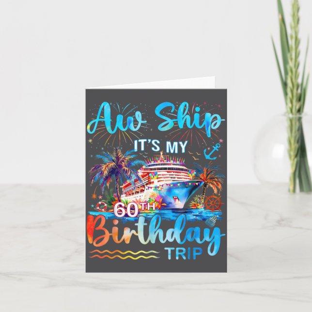 It's My 60th Birthday Trip Cruise Vacation Matchin Karte (Vorderseite)