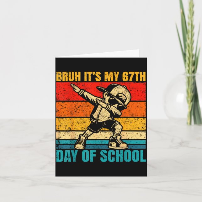 It's My 67th Day Of School Bruh Six Seven Meme Boy Karte (Vorderseite)