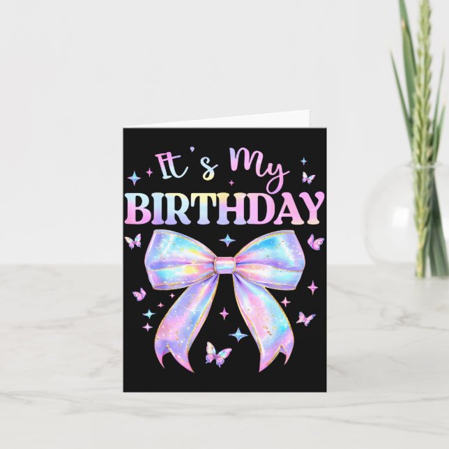 It's My Birthday Tie Dye Coquette Bow Butterfly Bi Karte (Vorderseite)