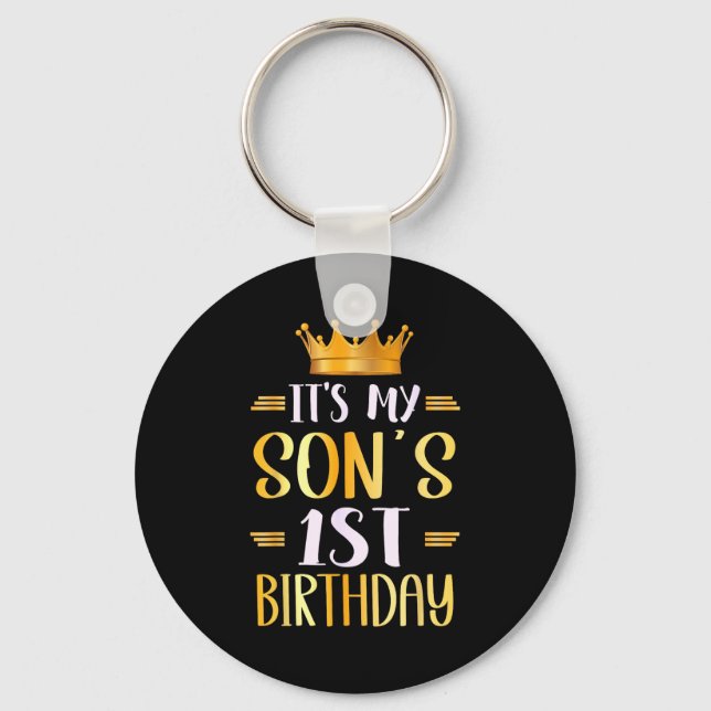 Its My Sons 1st Birthday Happy 1 Years Old  Schlüsselanhänger (Vorderseite)