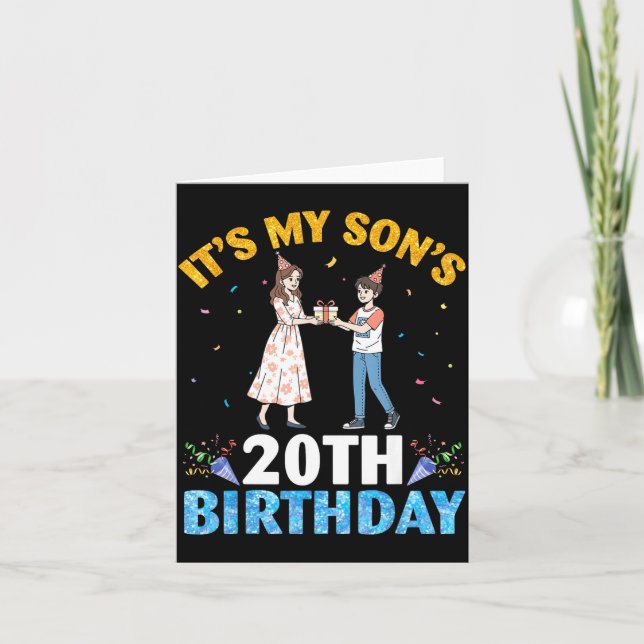 It's My Son's 20th Birthday Happy 20 Years Old Boy Karte (Vorderseite)
