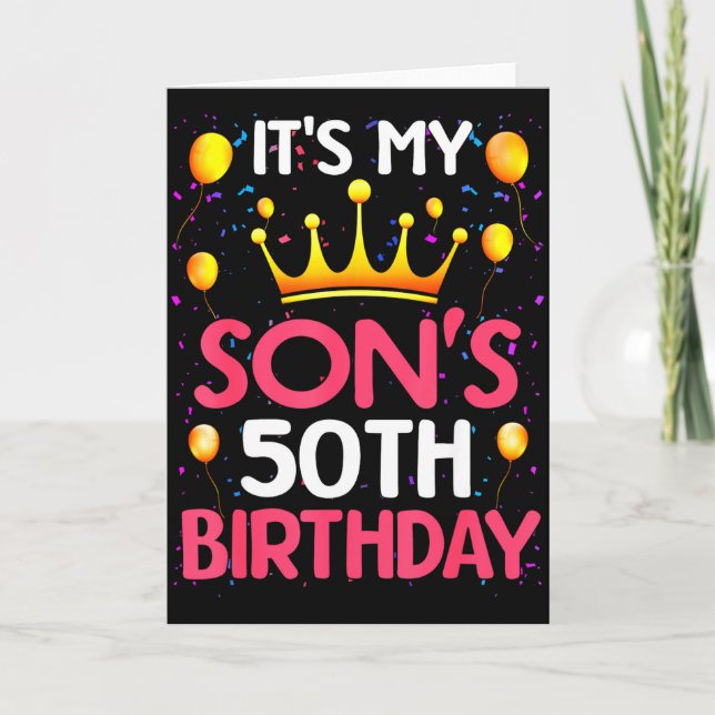 Its My Sons 50th Birthday Happy Birthday 50 Years  Karte (Vorderseite)