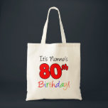 It's Nonno's 80th Birthday Fun and Colorful Tote Tragetasche<br><div class="desc">It's Nonno's 80th Birthday Fun and Colorful Tote Bag. Great for an Italian grandfather's 80th birthday party. An Italian grandpa can use it as a bag and it can hold other ohrfeigen.</div>