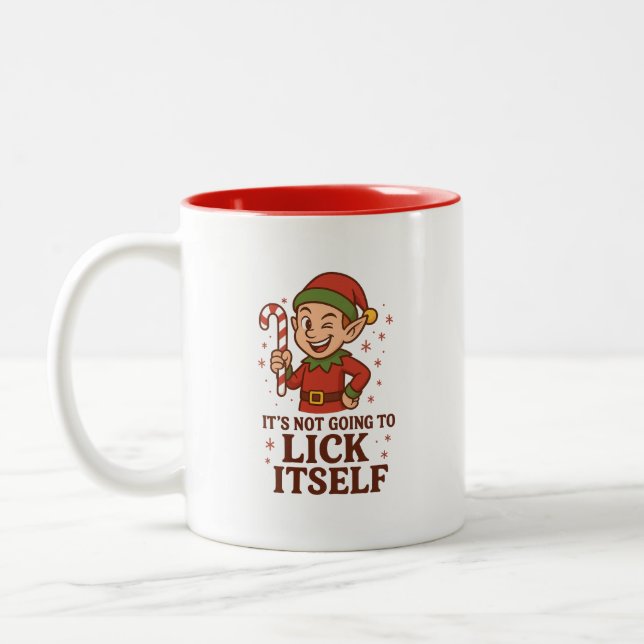 It's Not Going to Lick Itself Two-Tone Mug (Gauche)