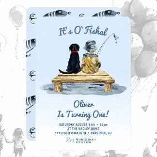 It's O'fishal Fishing Boy Birthday Einladung