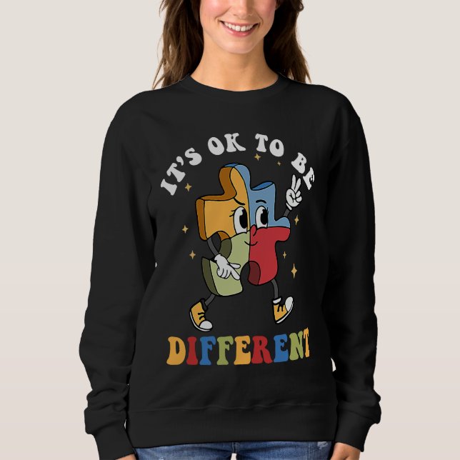 It's Ok To Be Different Autism Awareness Puzzle Pi Sweatshirt (Vorderseite)