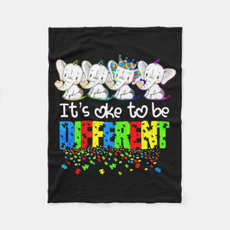 It's Ok To Be Different Cute Elephant Autism Aware Fleecedecke