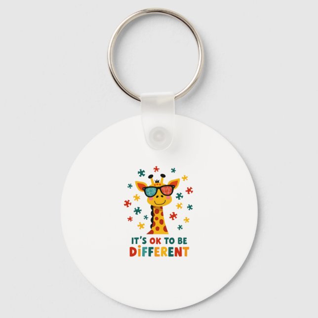 It's Ok To Be Different Giraffe Autism Awareness B Schlüsselanhänger (Vorderseite)